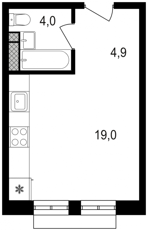 3-комнатная квартира в ЖК Nagatino i-Land на 23 этаже в 1 секции. Сдача в 3 кв. 2025 г.