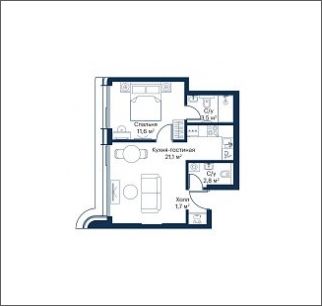2-комнатная квартира с отделкой в ЖК City Bay на 17 этаже в 1 секции. Сдача в 4 кв. 2023 г.