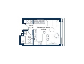 2-комнатная квартира в ЖК Symphony 34 на 36 этаже в 1 секции. Сдача в 2 кв. 2025 г.