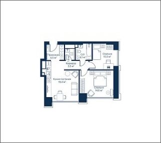 1-комнатная квартира с отделкой в ЖК City Bay на 50 этаже в 1 секции. Сдача в 2 кв. 2024 г.