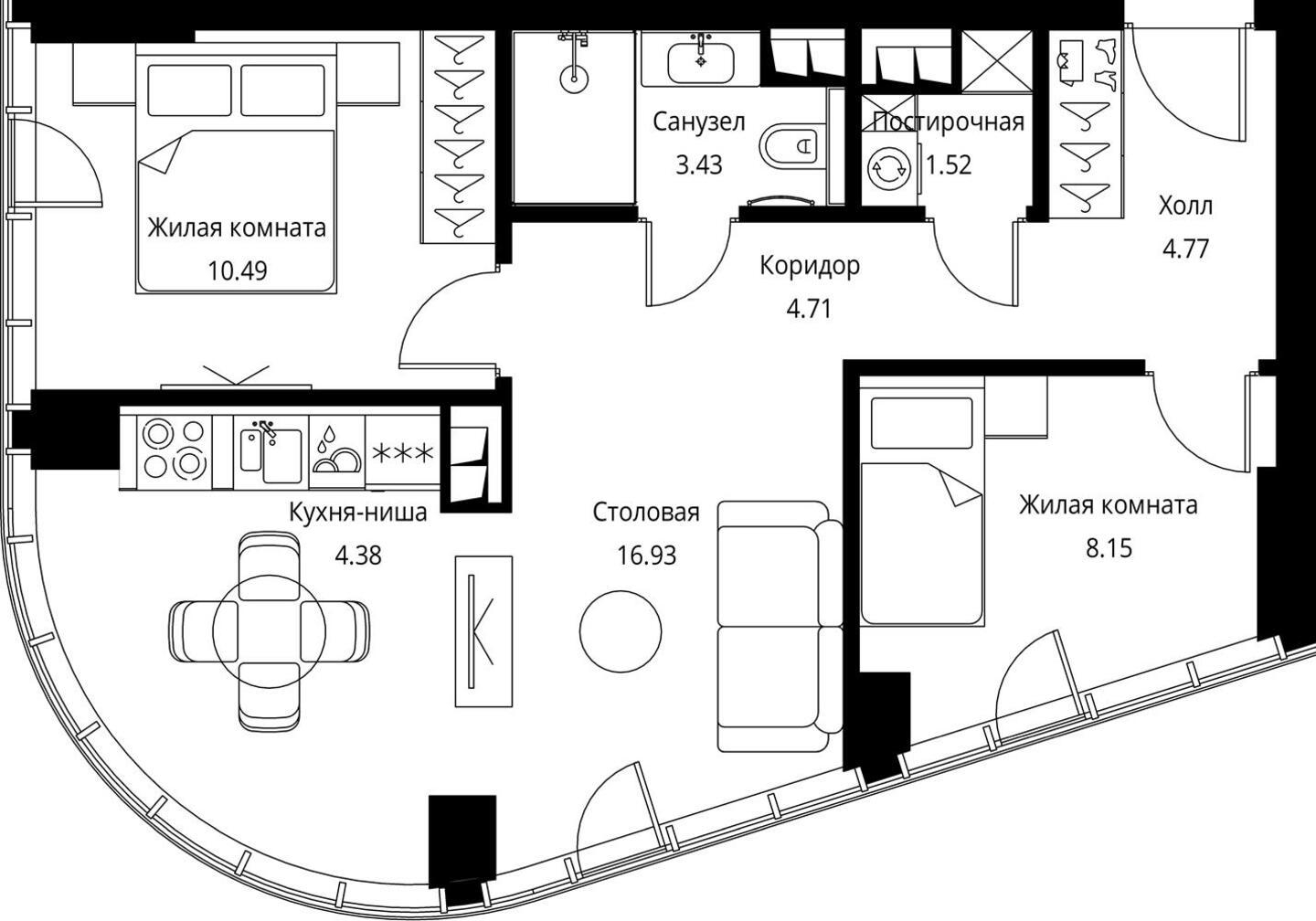 1-комнатная квартира (Студия) с отделкой в ЖК City Bay на 16 этаже в 1 секции. Сдача в 3 кв. 2026 г.