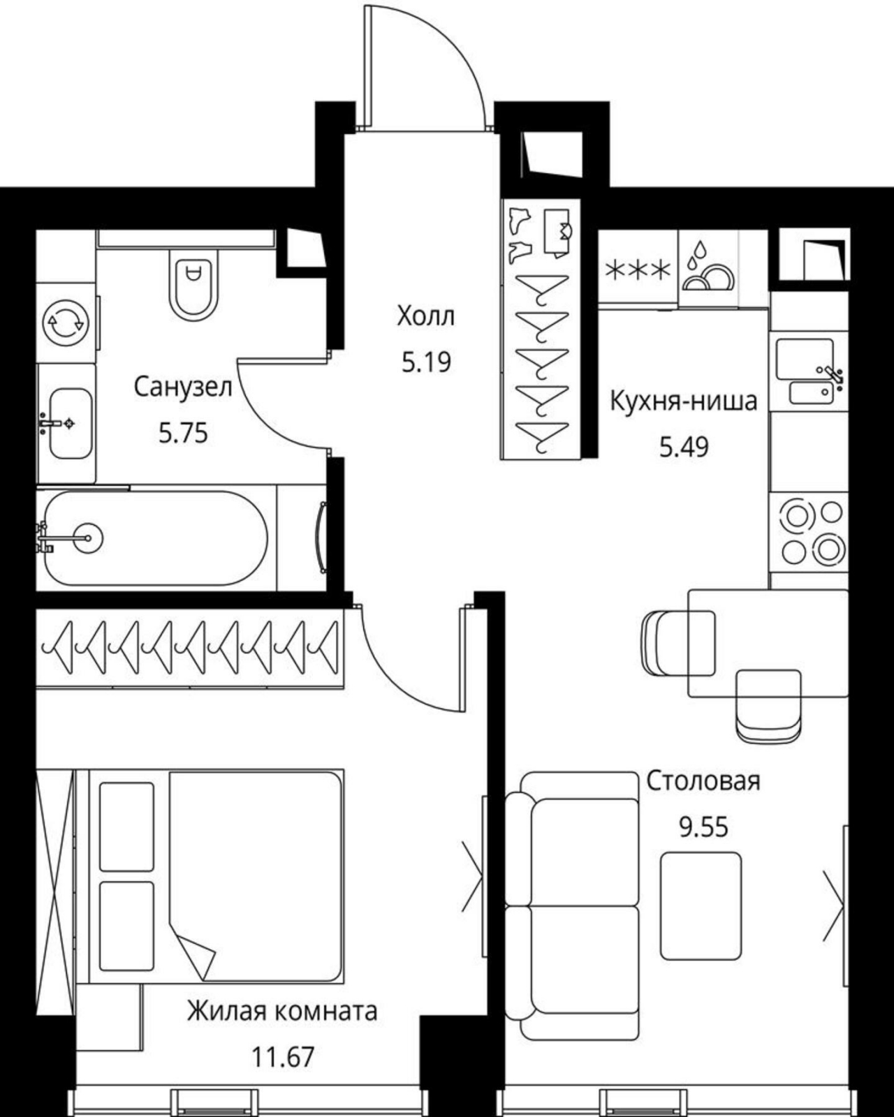 3-комнатная квартира с отделкой в ЖК Бунинские кварталы на 8 этаже в 5 секции. Сдача в 2 кв. 2026 г.