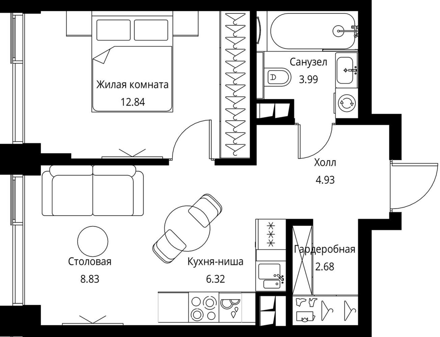 3-комнатная квартира с отделкой в ЖК City Bay на 29 этаже в 1 секции. Сдача в 3 кв. 2026 г.