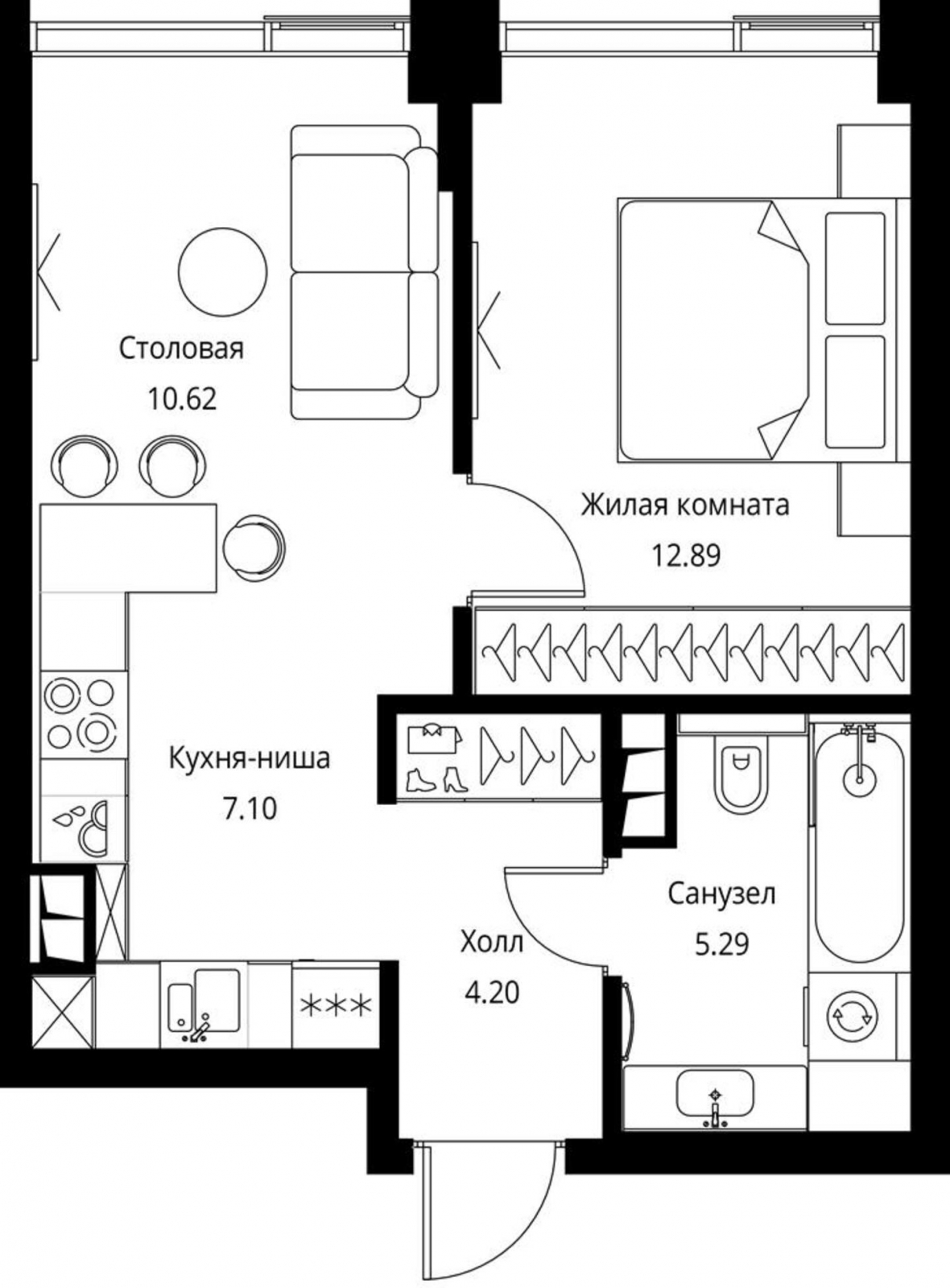 1-комнатная квартира (Студия) с отделкой в ЖК Putilov AVENIR на 13 этаже в 1 секции. Дом сдан.