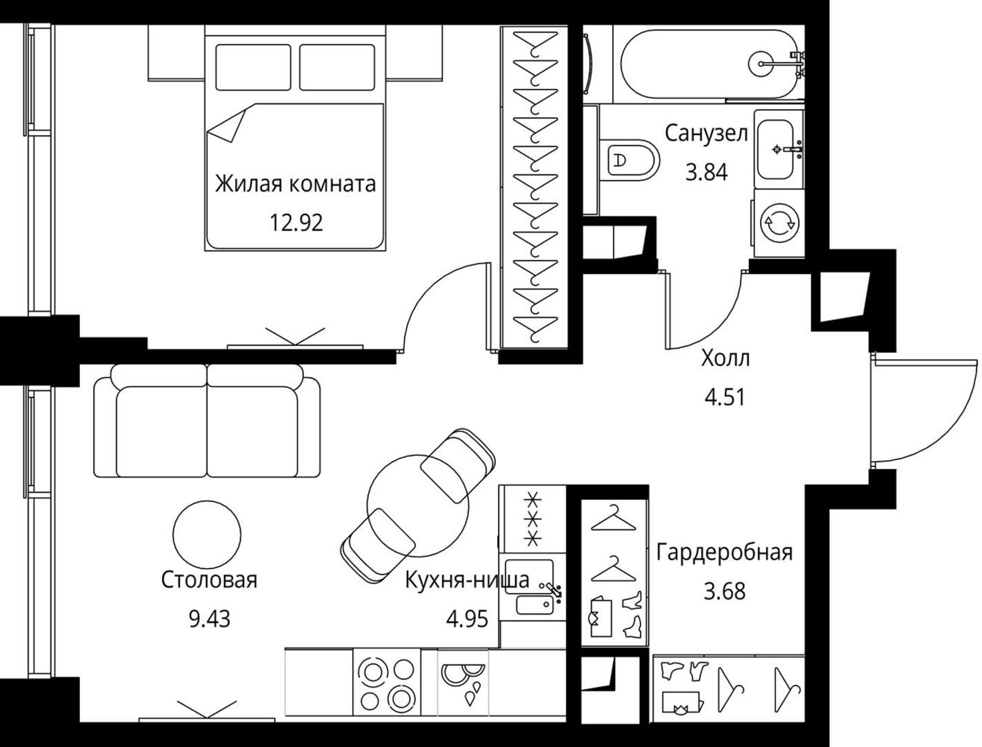 3-комнатная квартира с отделкой в ЖК City Bay на 21 этаже в 1 секции. Сдача в 3 кв. 2026 г.