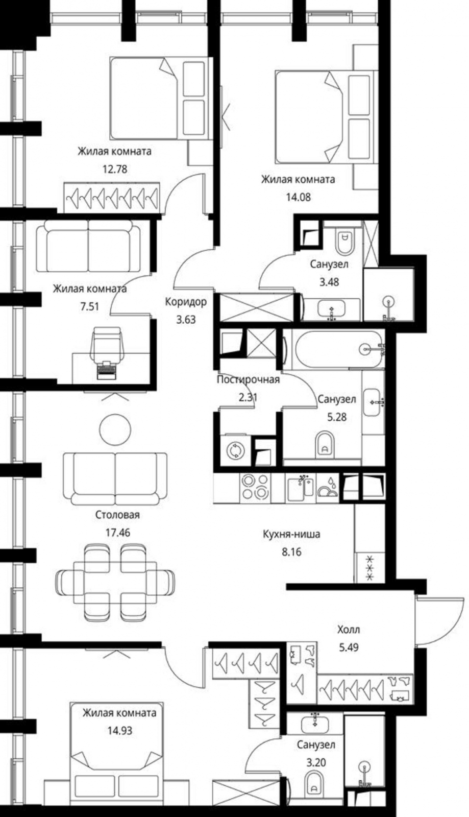 1-комнатная квартира с отделкой в ЖК City Bay на 10 этаже в 1 секции. Сдача в 2 кв. 2024 г.