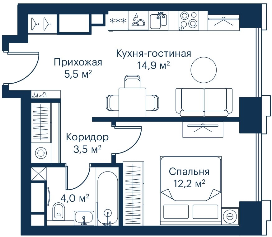 3-комнатная квартира в ЖК Михалковский на 9 этаже в 5 секции. Сдача в 3 кв. 2024 г.