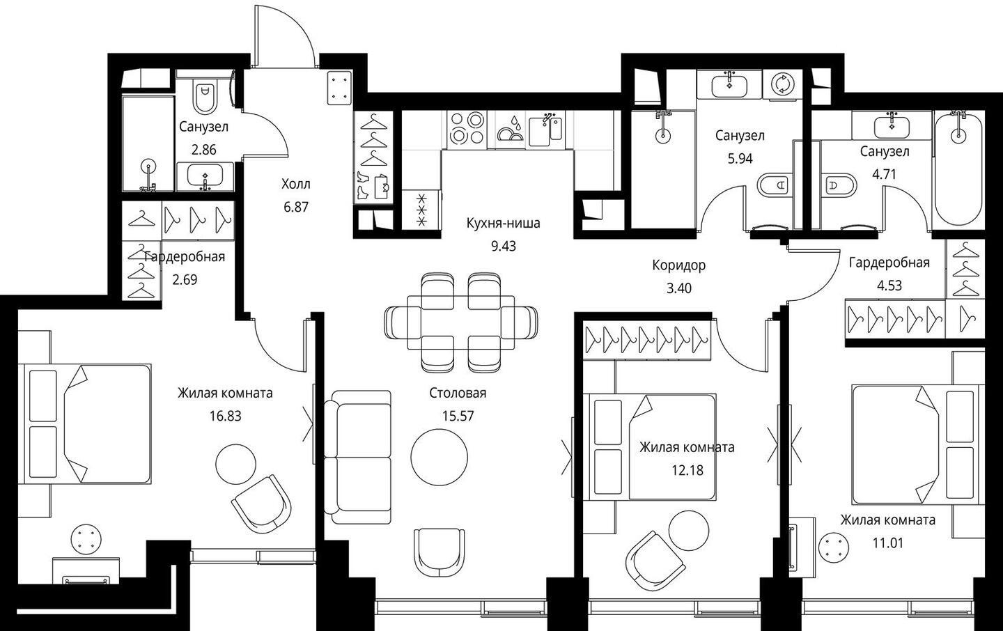 2-комнатная квартира с отделкой в ЖК City Bay на 10 этаже в 1 секции. Сдача в 4 кв. 2023 г.