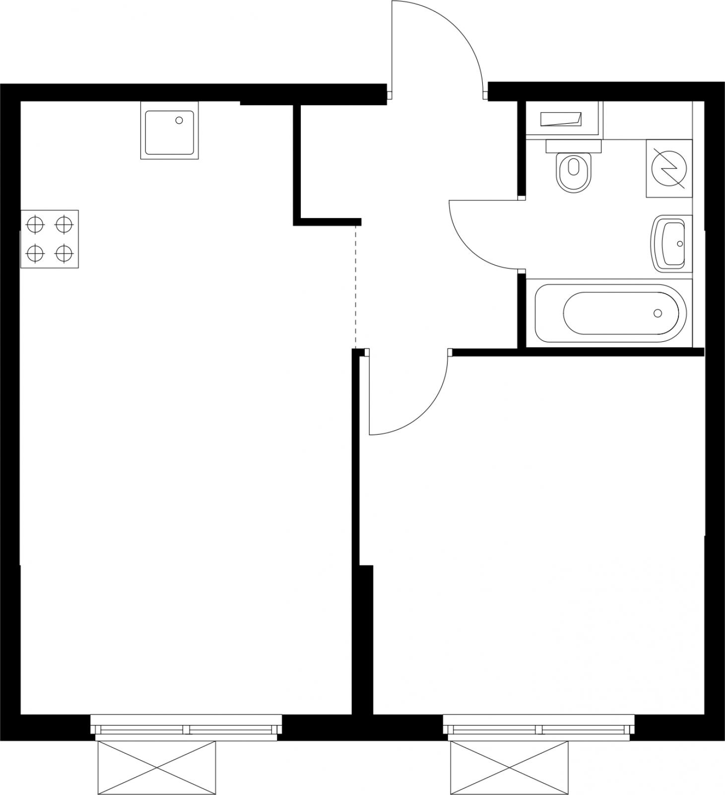 2-комнатная квартира в ЖК AFI Park Воронцовский на 22 этаже в 1 секции. Сдача в 3 кв. 2023 г.