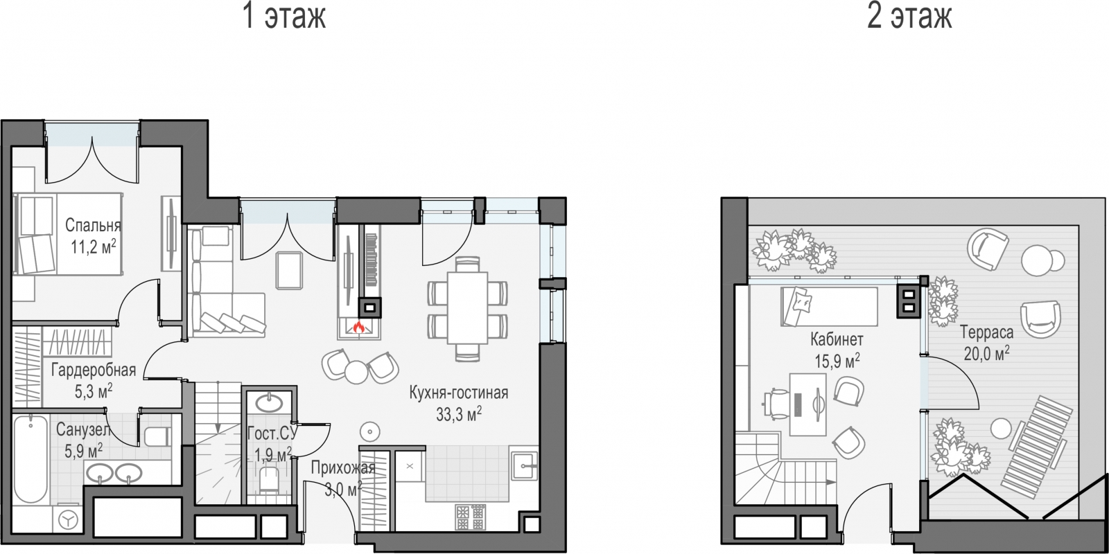 1-комнатная квартира в ЖК Бунинские кварталы на 16 этаже в 6 секции. Сдача в 4 кв. 2024 г.