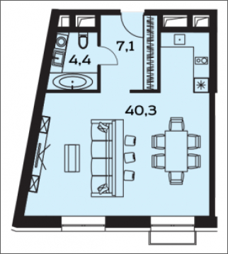 2-комнатная квартира с отделкой в ЖК Новые Ватутинки. Центральный на 7 этаже в 4 секции. Сдача в 1 кв. 2024 г.