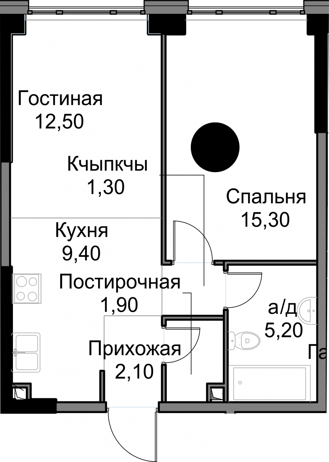 2-комнатная квартира с отделкой в ЖК N'ICE LOFT на 19 этаже в 1 секции. Сдача в 1 кв. 2024 г.