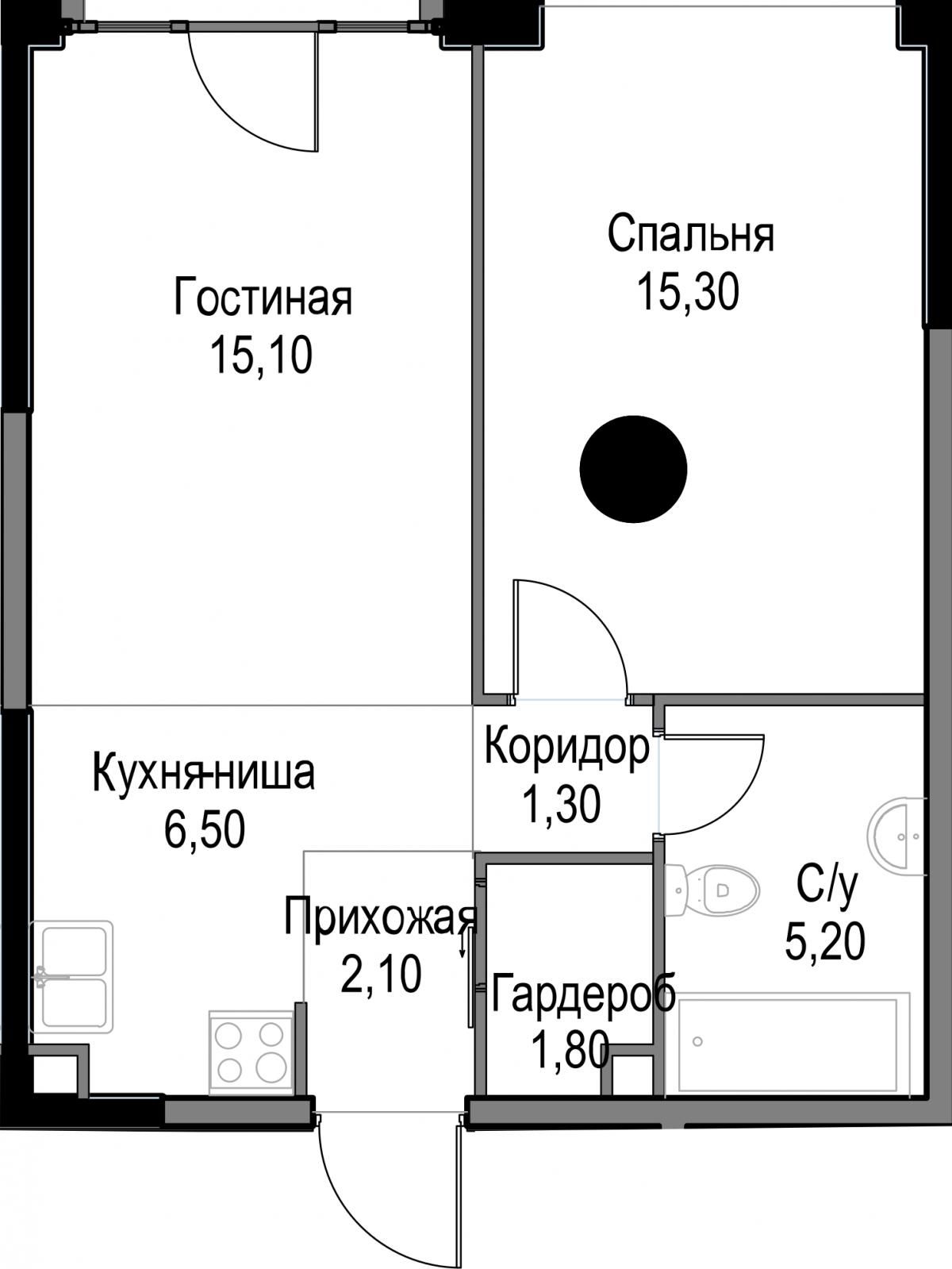 3-комнатная квартира с отделкой в ЖК City Bay на 25 этаже в 1 секции. Сдача в 3 кв. 2026 г.