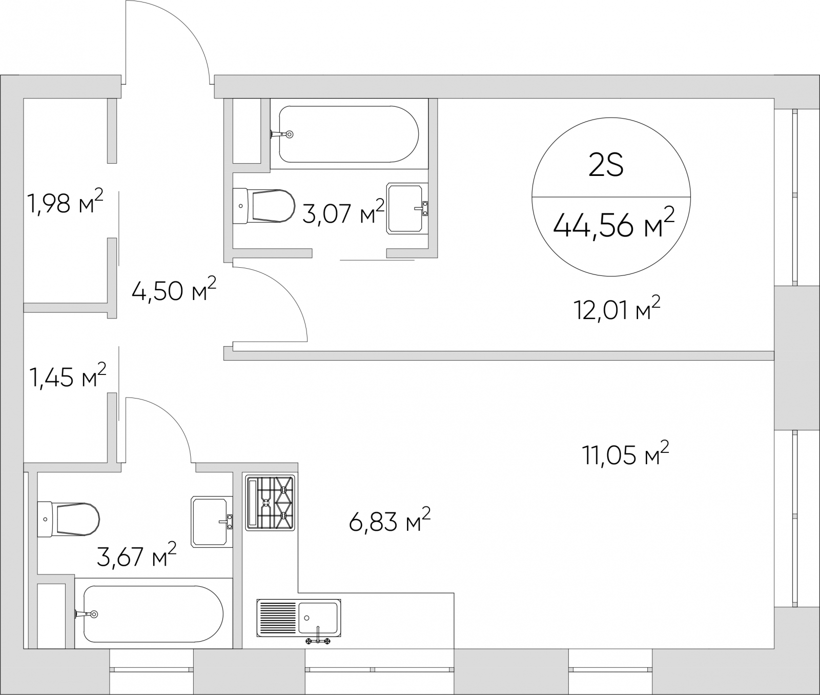 1-комнатная квартира с отделкой в ЖК Дом Достижение на 9 этаже в III секции. Сдача в 3 кв. 2023 г.