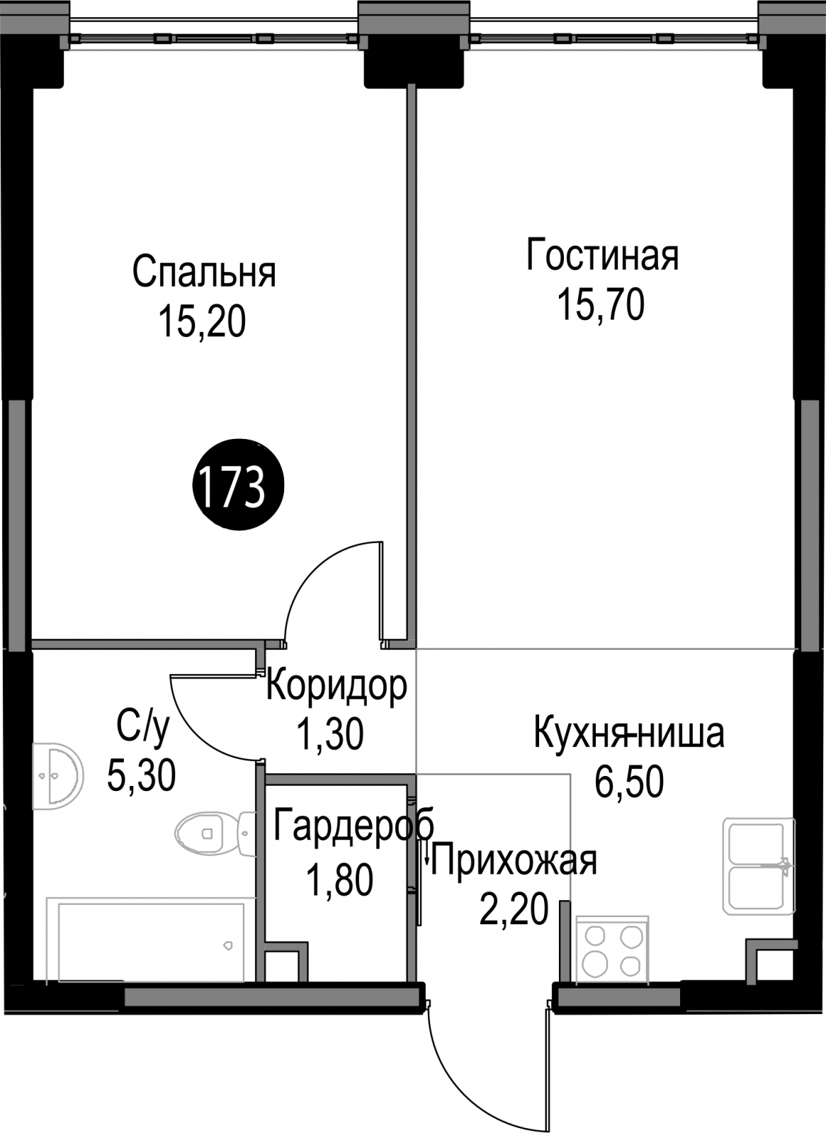 1-комнатная квартира (Студия) в ЖК N'ICE LOFT на 16 этаже в 1 секции. Сдача в 1 кв. 2024 г.