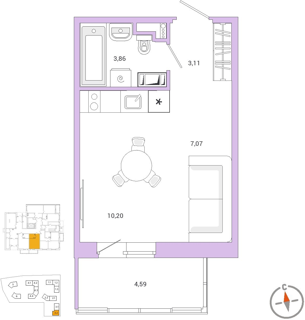 2-комнатная квартира с отделкой в ЖК Дом Достижение на 18 этаже в 6 секции. Сдача в 3 кв. 2023 г.