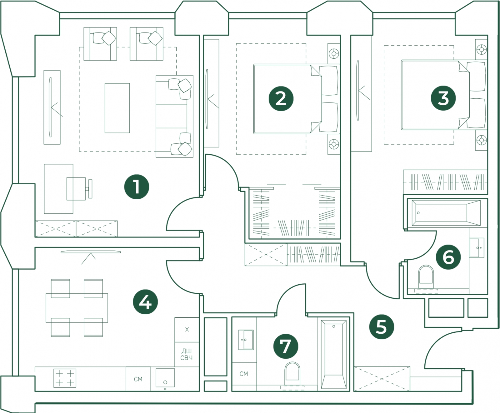 1-комнатная квартира с отделкой в ЖК Дом Достижение на 28 этаже в III секции. Сдача в 3 кв. 2023 г.