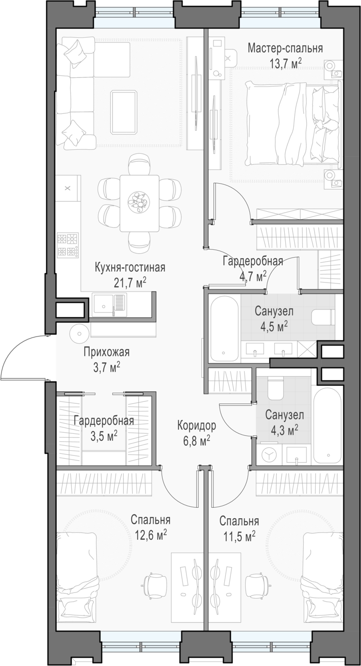 2-комнатная квартира с отделкой в ЖК Южная Битца на 25 этаже в 10 секции. Сдача в 2 кв. 2021 г.