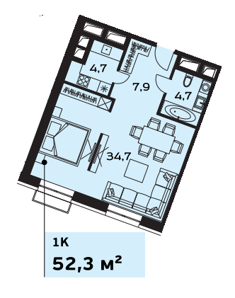 1-комнатная квартира (Студия) с отделкой в ЖК Лучи на 11 этаже в 1 секции. Сдача в 3 кв. 2024 г.
