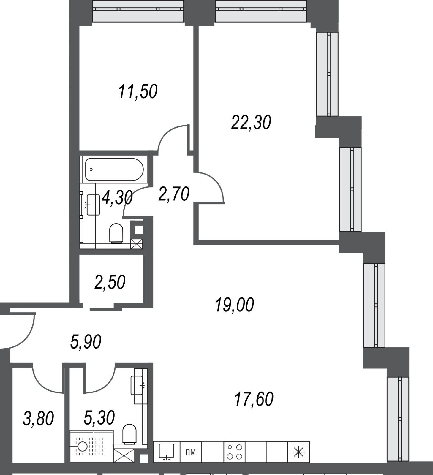 1-комнатная квартира с отделкой в ЖК Дом Достижение на 14 этаже в III секции. Сдача в 3 кв. 2023 г.