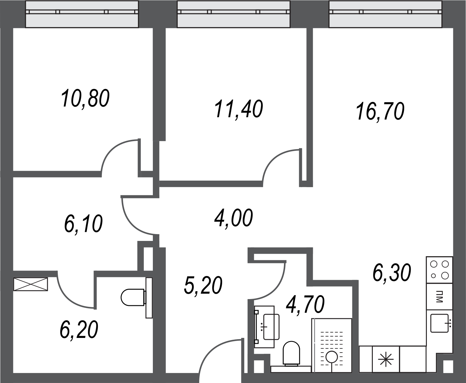 1-комнатная квартира с отделкой в ЖК Янила Драйв на 11 этаже в 2 секции. Сдача в 4 кв. 2021 г.