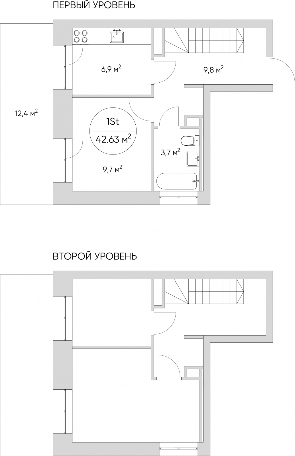 2-комнатная квартира с отделкой в ЖК Symphony 34 на 39 этаже в 1 секции. Сдача в 2 кв. 2025 г.