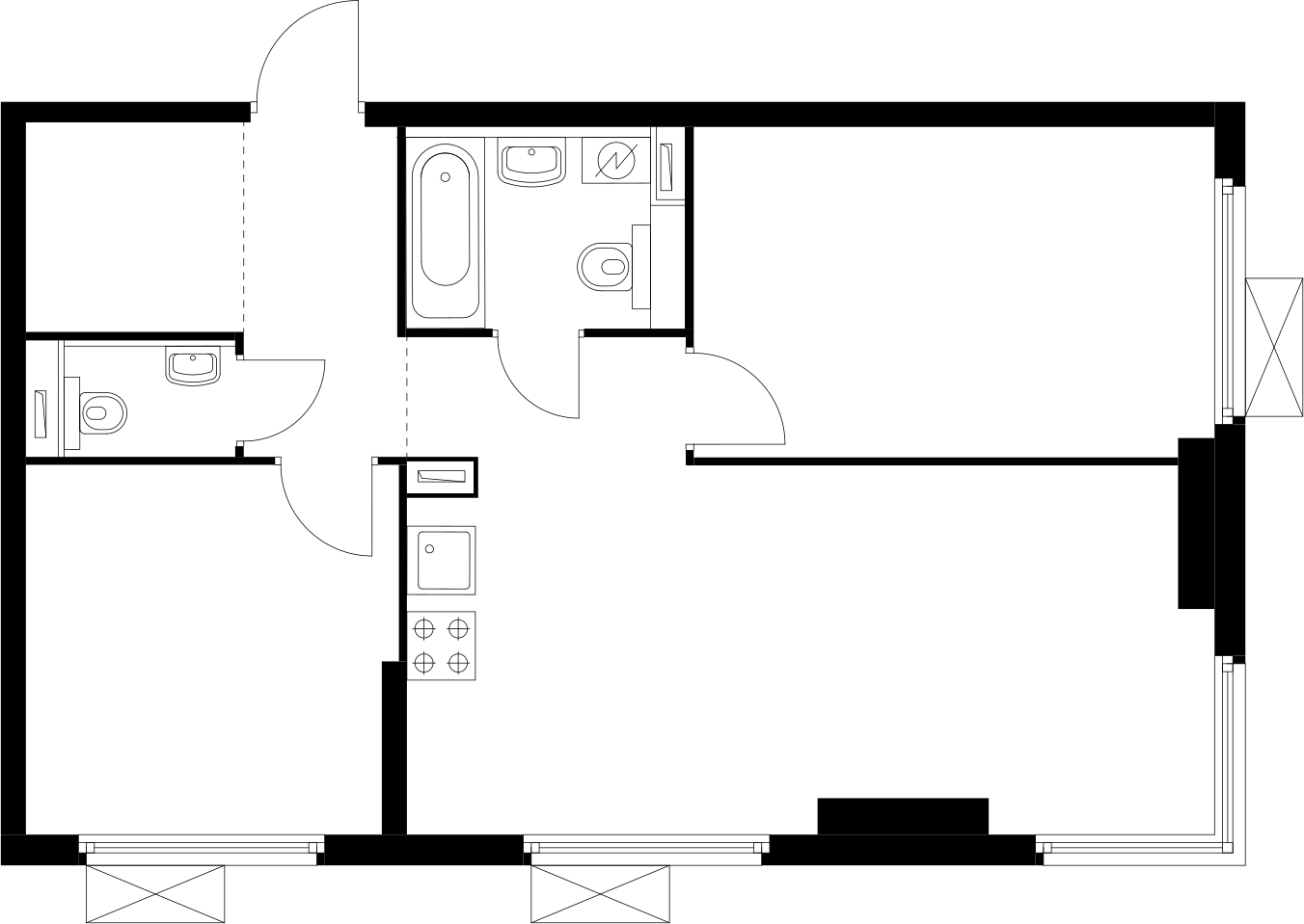 2-комнатная квартира с отделкой в ЖК Янила Драйв на 4 этаже в 2 секции. Сдача в 4 кв. 2021 г.