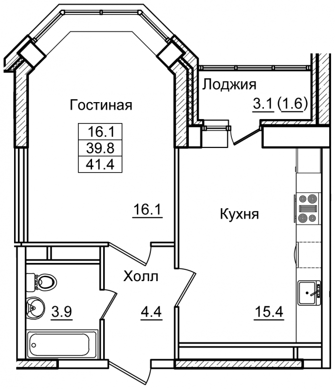 3-комнатная квартира с отделкой в ЖК N'ICE LOFT на 4 этаже в 1 секции. Сдача в 1 кв. 2024 г.