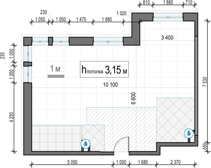 2-комнатная квартира в ЖК Бригантина на 2 этаже в 2 секции. Сдача в 4 кв. 2022 г.