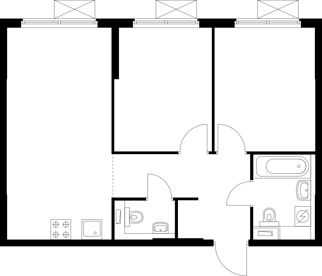 4-комнатная квартира с отделкой в ЖК Бунинские кварталы на 3 этаже в 1 секции. Сдача в 4 кв. 2025 г.