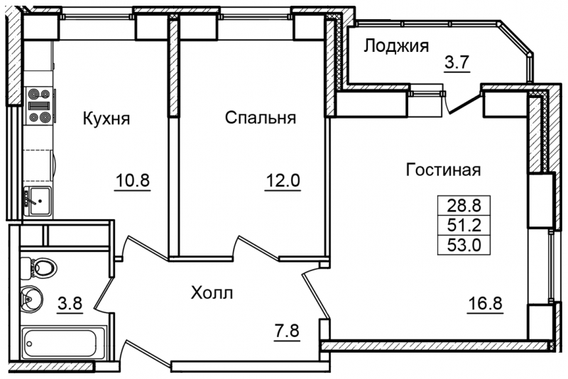 1-комнатная квартира с отделкой в ЖК Янила Драйв на 9 этаже в 1 секции. Сдача в 4 кв. 2021 г.