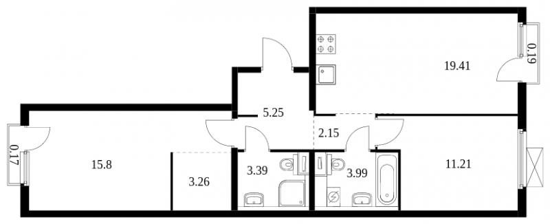 3-комнатная квартира с отделкой в ЖК Дом Достижение на 22 этаже в I секции. Сдача в 3 кв. 2023 г.