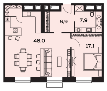 1-комнатная квартира (Студия) с отделкой в ЖК Лучи на 16 этаже в 1 секции. Сдача в 3 кв. 2024 г.