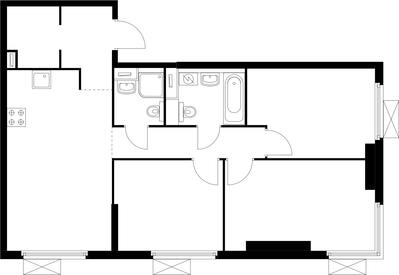 1-комнатная квартира (Студия) с отделкой в ЖК Бунинские кварталы на 16 этаже в 1 секции. Сдача в 4 кв. 2025 г.