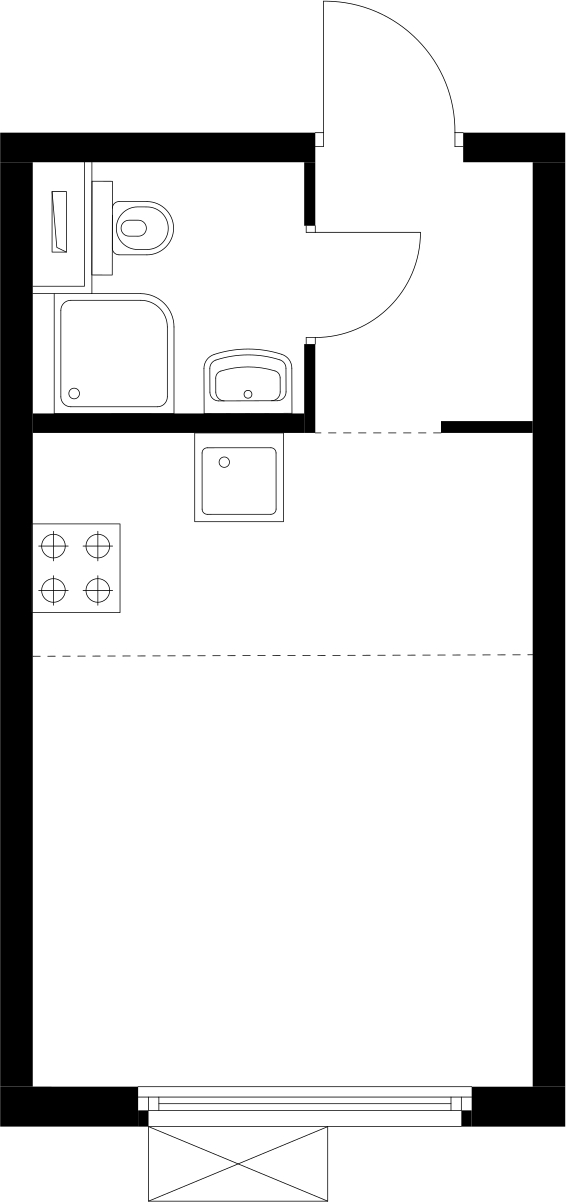 1-комнатная квартира (Студия) в ЖК N'ICE LOFT на 19 этаже в 1 секции. Сдача в 1 кв. 2024 г.