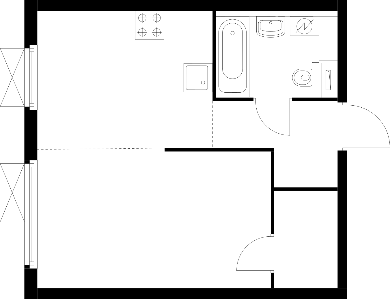 1-комнатная квартира (Студия) в ЖК N'ICE LOFT на 8 этаже в 1 секции. Сдача в 1 кв. 2024 г.