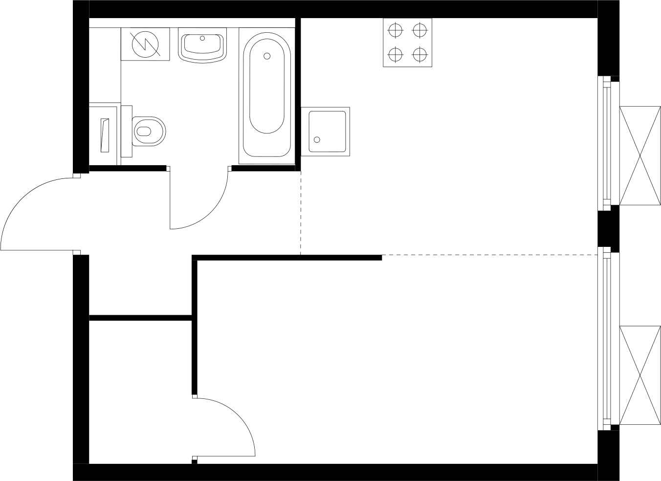 1-комнатная квартира (Студия) в ЖК N'ICE LOFT на 11 этаже в 1 секции. Сдача в 1 кв. 2024 г.