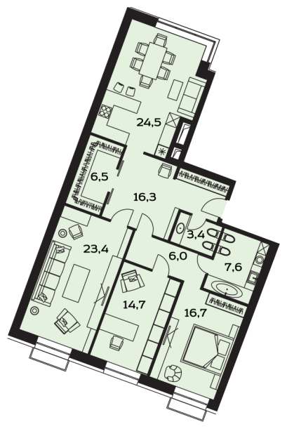 1-комнатная квартира (Студия) с отделкой в ЖК Лучи на 11 этаже в 1 секции. Сдача в 3 кв. 2024 г.