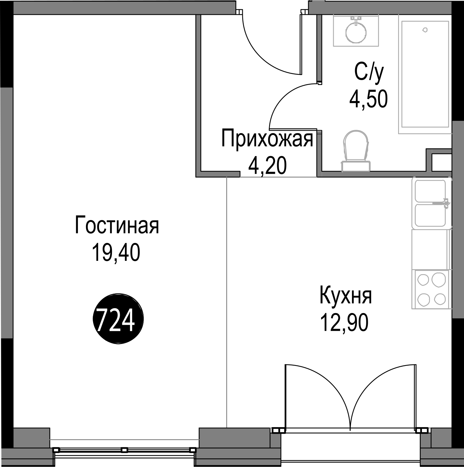 2-комнатная квартира с отделкой в ЖК Суздальское  шоссе 20 на 10 этаже в 1 секции. Сдача в 4 кв. 2021 г.