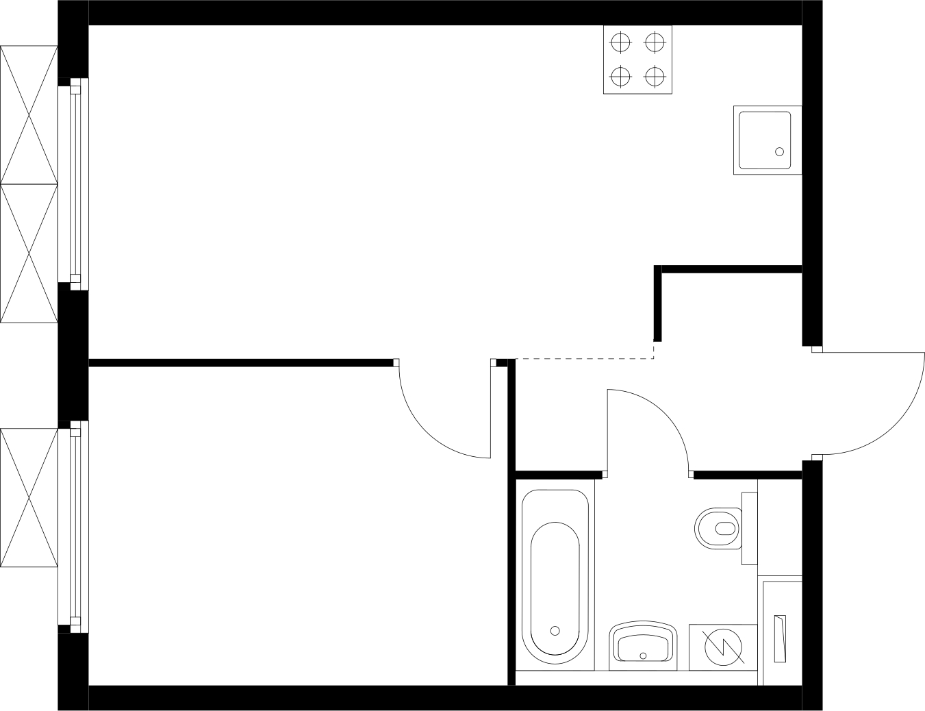 1-комнатная квартира (Студия) в ЖК N'ICE LOFT на 18 этаже в 1 секции. Сдача в 1 кв. 2024 г.