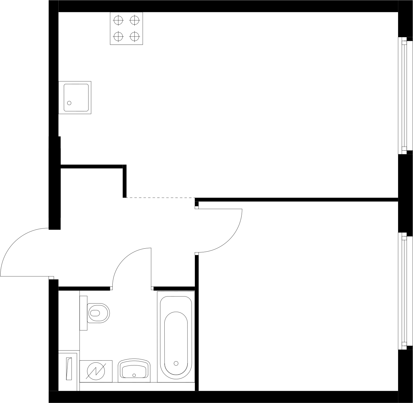 1-комнатная квартира (Студия) в ЖК N'ICE LOFT на 19 этаже в 1 секции. Сдача в 1 кв. 2024 г.