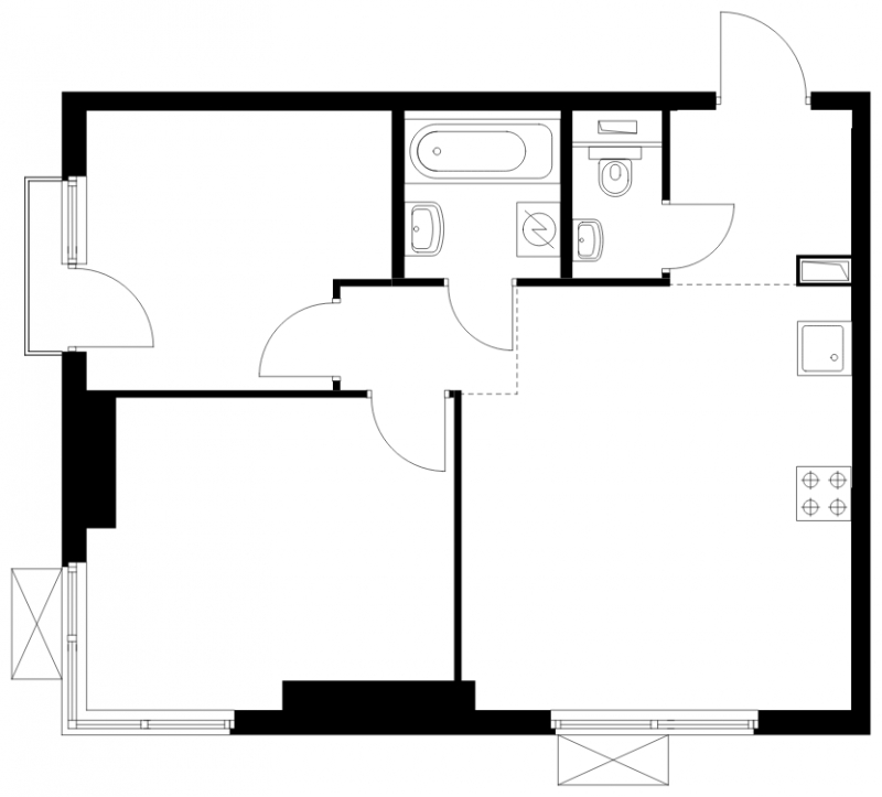3-комнатная квартира с отделкой в ЖК N'ICE LOFT на 5 этаже в 1 секции. Сдача в 1 кв. 2024 г.
