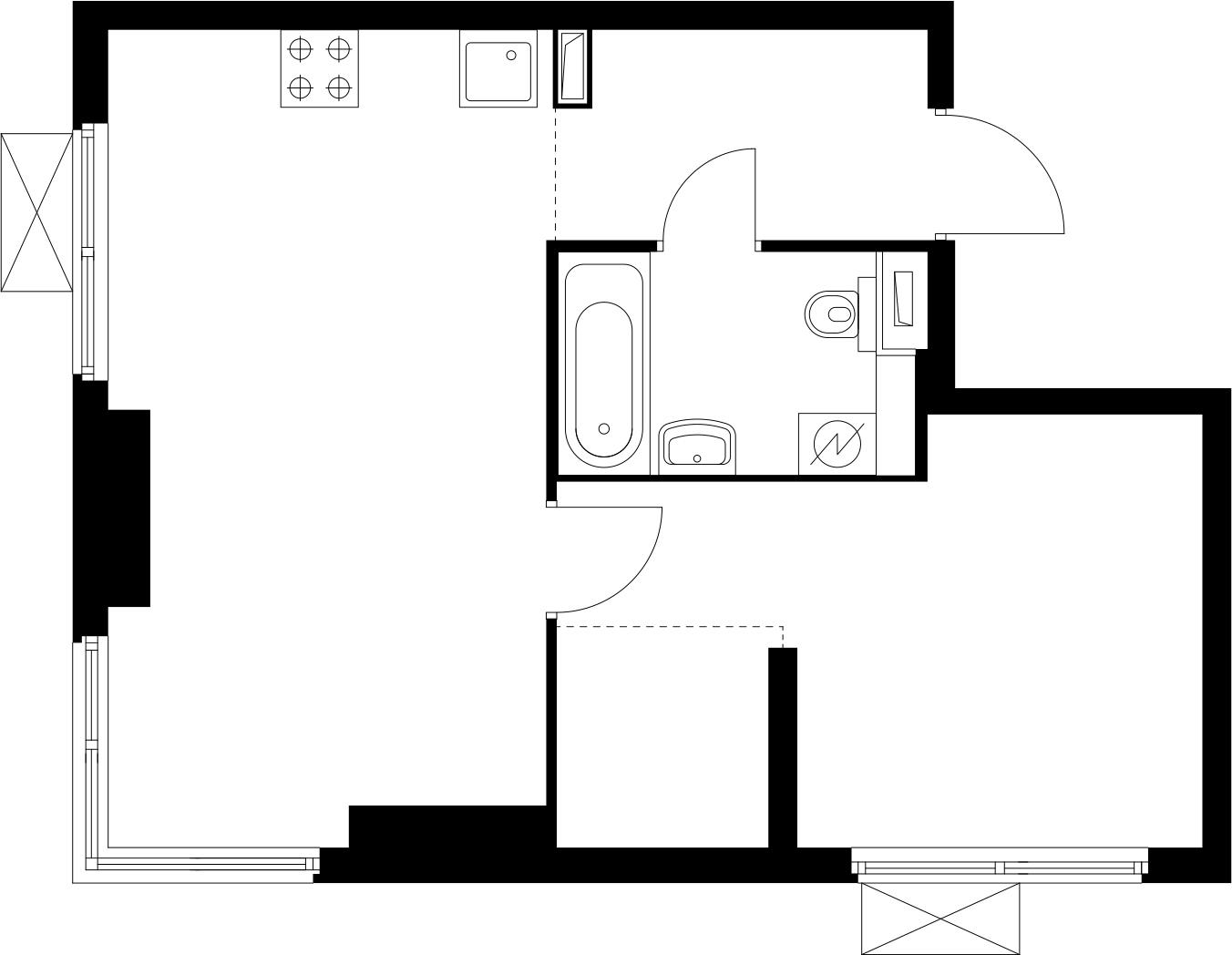 3-комнатная квартира с отделкой в ЖК Бунинские кварталы на 5 этаже в 1 секции. Сдача в 1 кв. 2026 г.