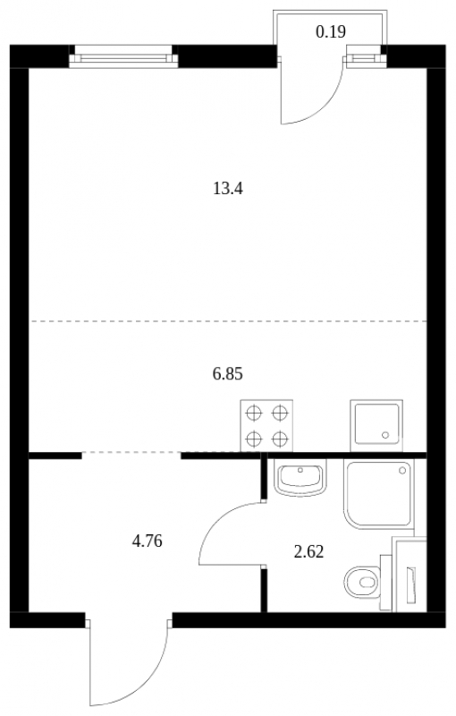 2-комнатная квартира с отделкой в ЖК Бунинские кварталы на 6 этаже в 1 секции. Сдача в 1 кв. 2026 г.
