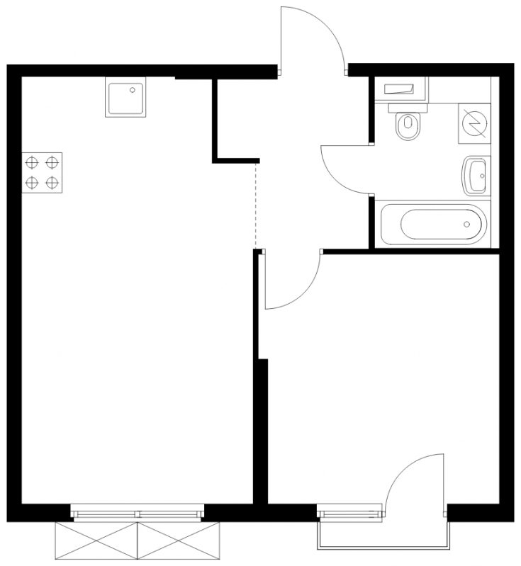 2-комнатная квартира с отделкой в ЖК N'ICE LOFT на 7 этаже в 1 секции. Сдача в 1 кв. 2024 г.