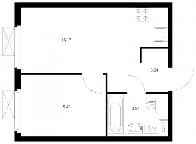 3-комнатная квартира с отделкой в ЖК Бунинские кварталы на 9 этаже в 2 секции. Сдача в 1 кв. 2026 г.