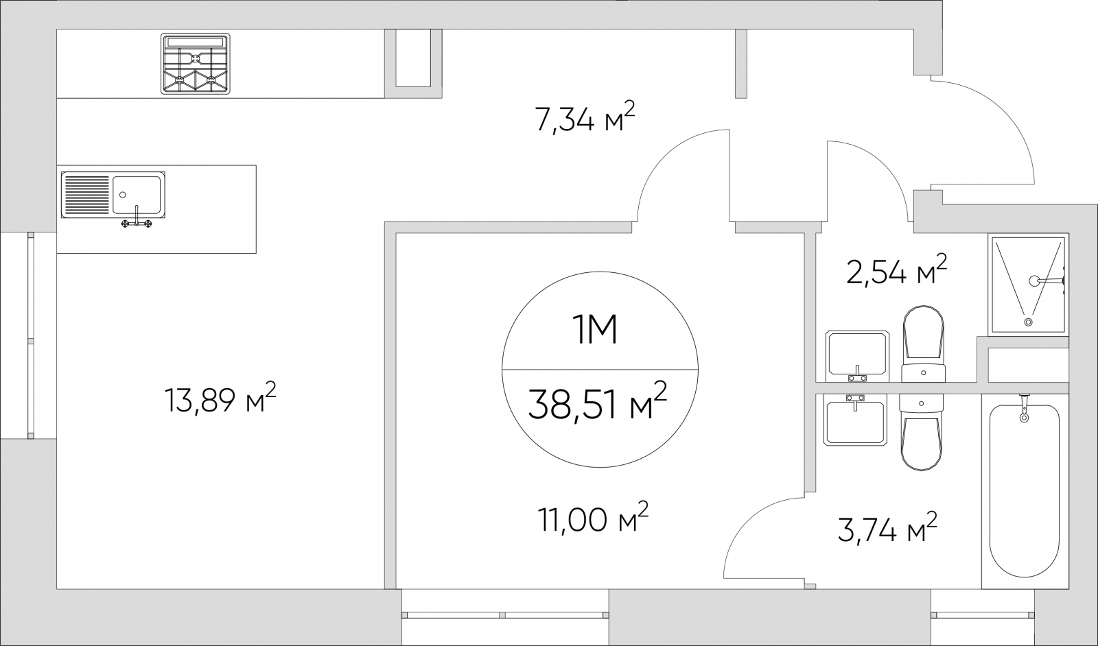 3-комнатная квартира в ЖК Событие на 12 этаже в 5 секции. Сдача в 4 кв. 2024 г.