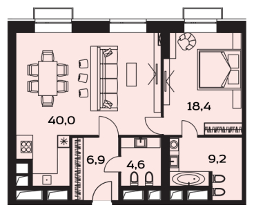 1-комнатная квартира (Студия) с отделкой в ЖК Лучи на 9 этаже в 1 секции. Сдача в 3 кв. 2024 г.