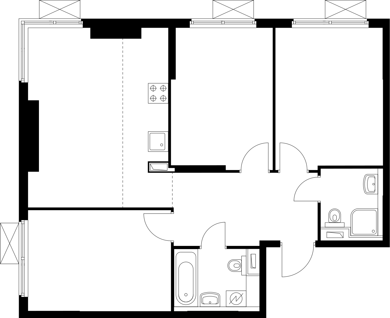 1-комнатная квартира (Студия) в ЖК Бунинские кварталы на 6 этаже в 2 секции. Сдача в 4 кв. 2025 г.