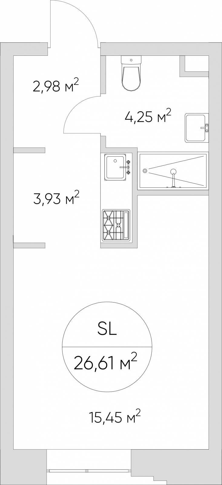 2-комнатная квартира в ЖК Рихард на 23 этаже в 3 секции. Сдача в 1 кв. 2022 г.